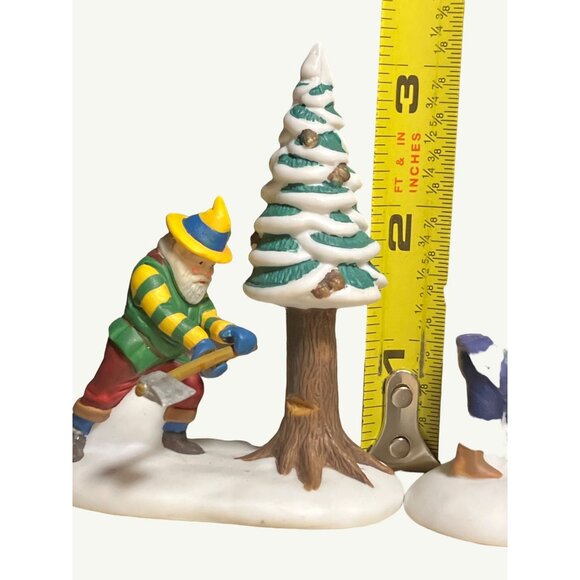 Heritage Village Collection Woodsmen Elves Set Of 3 Porcelain Accessories - Picture 8 of 10